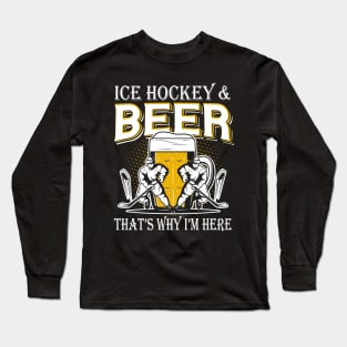 Ice Hockey and Beer Long Sleeve T-Shirt